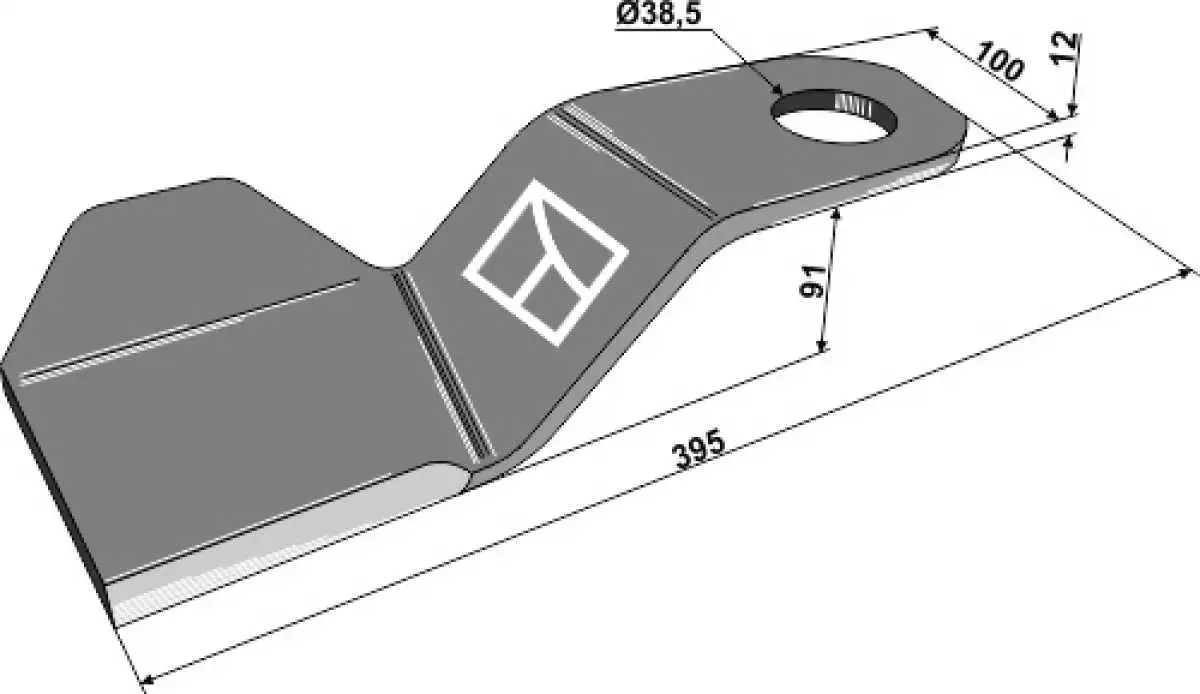 Mähermesser 395mm - rechts